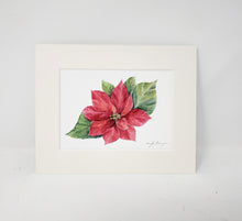 Load image into Gallery viewer, Poinsettia, original or fine art print, holiday decor, holiday art, framed poinsettia - Leigh Barry Watercolors