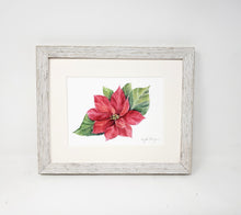 Load image into Gallery viewer, Poinsettia, original or fine art print, holiday decor, holiday art, framed poinsettia - Leigh Barry Watercolors