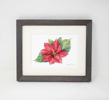 Load image into Gallery viewer, Poinsettia, original or fine art print, holiday decor, holiday art, framed poinsettia - Leigh Barry Watercolors