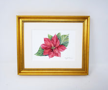 Load image into Gallery viewer, Poinsettia, original or fine art print, holiday decor, holiday art, framed poinsettia - Leigh Barry Watercolors
