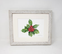 Load image into Gallery viewer, Holly, original or fine art print, holiday decor, holiday art, framed holly print, Christmas floral painting - Leigh Barry Watercolors