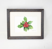 Load image into Gallery viewer, Holly, original or fine art print, holiday decor, holiday art, framed holly print, Christmas floral painting - Leigh Barry Watercolors