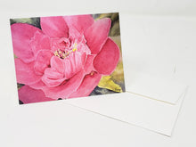 Load image into Gallery viewer, Pink Peony Watercolor notecards, Peony Art Blank Notecards, Pink FloralNotecards, Floral Notecards,Blank notecards, watercolor notecards, note card
