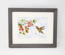 Load image into Gallery viewer, Hummingbird Painting, Hummingbird Art, Hummingbird Print, Framed Hummingbird Art Print, Hummingbird Original Art,  Hummingbird Watercolor Paintingcountry cottage art framed print bird art print gift ideas watercolor birds print
