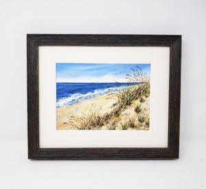 "Looking South" Watercolor Original or Prints, Beach Decor, Beach Print, Ocean Print, Leigh Barry framed art wall decor summer art, relaxing beach print