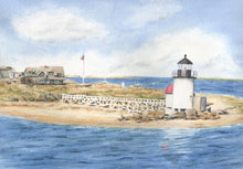 Load image into Gallery viewer, Brant Point Light: Nantucket Lighthouse, Nantucket Watercolor Print Or Original Painting Giclee Print art Cape Cod coastal print - Leigh Barry Watercolors
