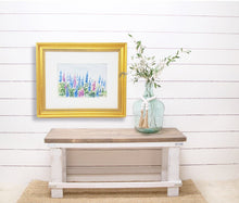 Load image into Gallery viewer, Lupine watercolor framed floral print lupine painting Maine painting framed lupine print framed wall decor bedroom wall decor colorful art - Leigh Barry Watercolors