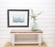 Load image into Gallery viewer, Lupine watercolor framed floral print lupine painting Maine painting framed lupine print framed wall decor bedroom wall decor colorful art - Leigh Barry Watercolors