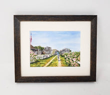 Load image into Gallery viewer, Sconset Bluff Walk: Nantucket watercolor print Cape Cod art 'Sconset Cliff Walk Nantucket art print Cape Cod painting Nantucket painting - Leigh Barry Watercolors
