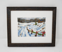 Load image into Gallery viewer, Coming Home, Christmas snowy painting cozy Christmas art holiday wall decor framed Christmas art Christmas painting country Christmas art - Leigh Barry Watercolors