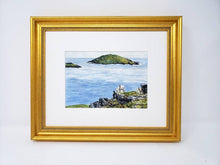Load image into Gallery viewer, Dingle Peninsula Irish landscape painting Ireland landscape print framed sheep art Irish art seascape painting Irish sheep painting farm - Leigh Barry Watercolors