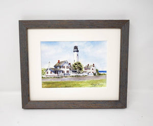 Fenwick Island Lighthouse: watercolor original painting lighthouse painting beach decor ocean painting watercolor lighthouse print framed - Leigh Barry Watercolors