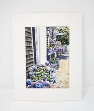 Load image into Gallery viewer, Nantucket Hydrangeas Watercolor painting giclee print Cape Cod painting Cape Cod print Nantucket painting framed art - Leigh Barry Watercolors