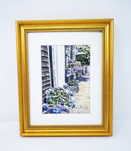 Load image into Gallery viewer, Nantucket Hydrangeas Watercolor painting giclee print Cape Cod painting Cape Cod print Nantucket painting framed art - Leigh Barry Watercolors