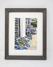 Load image into Gallery viewer, Nantucket Hydrangeas Watercolor painting giclee print Cape Cod painting Cape Cod print Nantucket painting framed art - Leigh Barry Watercolors
