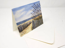 Load image into Gallery viewer, Beach notecards blank greeting cards blank thank you notes Leigh Barry Watercolors cards and envelopes beach painting cards art note - Leigh Barry Watercolors
