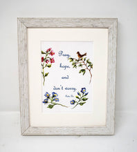 Load image into Gallery viewer, Pray, Hope and Don't Worry: Padre Pio Christian quote inspirational quote inspirational art wedding gift wall decor home decor floral art - Leigh Barry Watercolors