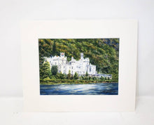 Load image into Gallery viewer, Kylemore Abbey Ireland Connemara Ireland Galway Irish Painting Ireland Art Irish Gift Ireland Gift Framed Art Ireland Landscape Print - Leigh Barry Watercolors