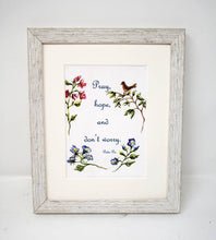 Load image into Gallery viewer, Pray, Hope and Don't Worry: Padre Pio Christian quote inspirational quote inspirational art wedding gift wall decor home decor floral art - Leigh Barry Watercolors