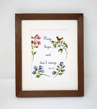 Load image into Gallery viewer, Pray, Hope and Don't Worry: Padre Pio Christian quote inspirational quote inspirational art wedding gift wall decor home decor floral art - Leigh Barry Watercolors