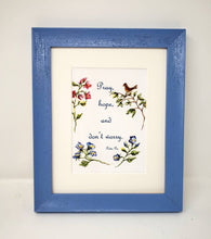 Load image into Gallery viewer, Pray, Hope and Don't Worry: Padre Pio Christian quote inspirational quote inspirational art wedding gift wall decor home decor floral art - Leigh Barry Watercolors