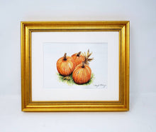 Load image into Gallery viewer, Pumpkins: Pumpkin Art, Pumpkin painting, autumn art decor,framed fall art print, farmhouse art print,framed fall print, pumpkin print - Leigh Barry Watercolors