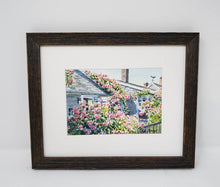 Load image into Gallery viewer, Nantucket painting Rose Covered Cottage Cape Cod framed watercolor print framed art print cottage art Sconset Nantucket painting roses - Leigh Barry Watercolors
