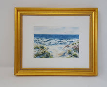 Load image into Gallery viewer, Seashore: Ocean painting ocean watercolor print seaside painting beach dunes painting beach art summer art print waves painting print giclee - Leigh Barry Watercolors