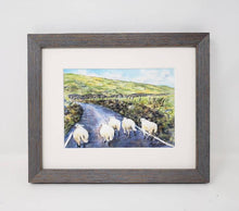 Load image into Gallery viewer, Slow Going, Irish Road watercolor prints or original painting, Irish sheep landscape art, Ireland landscape print, Irish road, Irish art
