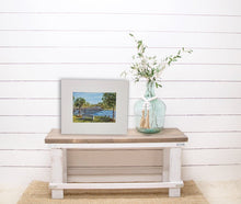 Load image into Gallery viewer, Spring Lake New Jersey original watercolor print framed wall art great wedding gift lake and bridge landscape painting - Leigh Barry Watercolors