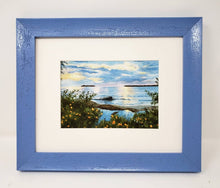 Load image into Gallery viewer, Summer Sunset painting watercolor lake sunset print framed Michigan landscape painting print Leigh Barry Watercolors sunset print framed - Leigh Barry Watercolors