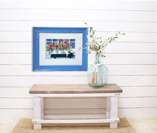 Load image into Gallery viewer, Window Box floral watercolor painting floral painting flower box painting framed wall art print home decor Leigh Barry colorful art print - Leigh Barry Watercolors