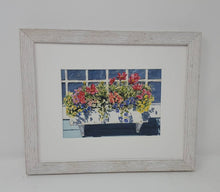 Load image into Gallery viewer, Window Box floral watercolor painting floral painting flower box painting framed wall art print home decor Leigh Barry colorful art print - Leigh Barry Watercolors