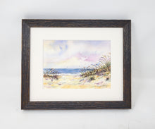Load image into Gallery viewer, Colors Of The Sky Beach Painting Print or Original, Ocean Painting. Sunset beach watercolor print Leigh Barry Watercolors seashore print framed art
