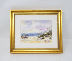 Colors Of The Sky Beach Painting Print or Original, Ocean Painting. Sunset beach watercolor print Leigh Barry Watercolors seashore print framed art