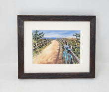 Load image into Gallery viewer, &quot;Day Off&quot; Bike At Beach Painting ocean painting beach watercolor print Leigh Barry Watercolors bicycle print seashore print framed art bike painting
