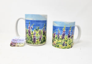 Lupine 2 Lupine coffee mugs, Lupine art, Maine lupine painting mugs, Floral mugs art