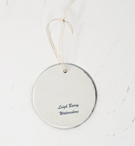 Winter Skating Christmas Ornament Winter Skating Ceramic Ornament gift Christmas small gift for mom - Leigh Barry Watercolors