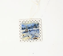 Load image into Gallery viewer, Winter Skating Christmas Ornament Winter Skating Ceramic Ornament gift Christmas small gift for mom - Leigh Barry Watercolors
