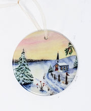 Load image into Gallery viewer, Christmas Ornament, Ceramic Christmas Ornaments  small Christmas gift  small gift for mom - Leigh Barry Watercolors
