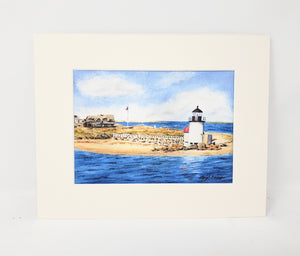 Brant Point Light: Nantucket Lighthouse, Nantucket Watercolor Print Or Original Painting Giclee Print art Cape Cod coastal print - Leigh Barry Watercolors