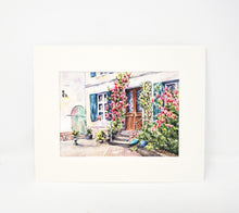 Load image into Gallery viewer, French Courtyard, Watercolor Painting Print or Original, France landscape, French watercolor Leigh Barry Watercolors - Leigh Barry Watercolors
