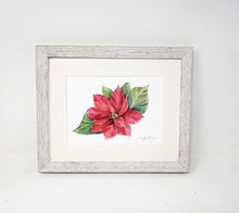 Load image into Gallery viewer, Poinsettia, original or fine art print, holiday decor, holiday art, framed poinsettia - Leigh Barry Watercolors
