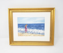 Load image into Gallery viewer, At The Beach Watercolor Prints or Original Painting, Ocean Painting, Beach Decor, framed watercolor print beach artwork beach house decor ocean painting
