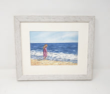 Load image into Gallery viewer, At The Beach Watercolor Prints or Original Painting, Ocean Painting, Beach Decor, framed watercolor print beach artwork beach house decor ocean painting

