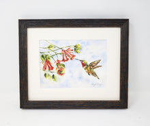 Load image into Gallery viewer, Hummingbird Painting, Hummingbird Art, Hummingbird Print, Framed Hummingbird Art Print, Hummingbird Original Art,  Hummingbird Watercolor Paintingcountry cottage art framed print bird art print gift ideas watercolor birds print
