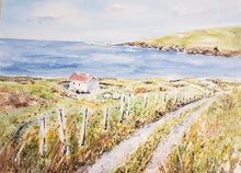 Load image into Gallery viewer, Wild Atlantic Way, Ireland landscape, Ireland watercolor, Irish art, Irish painting, Ireland print, original painting
