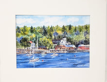 Load image into Gallery viewer, Boothbay Harbor, Maine painting, original or print, Maine Harbor watercolor painting, Maine art watercolor Maine painting seaside landscape
