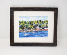 Load image into Gallery viewer, Boothbay Harbor, Maine painting, original or print, Maine Harbor watercolor painting, Maine art watercolor Maine painting seaside landscape
