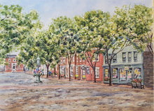 Load image into Gallery viewer, Nantucket Main Street Watercolor Print or Original, Nantucket Watercolor Painting, Nantucket Art, Cape Cod coastal print
